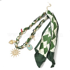 Ожерелья с подвеской в виде цветка солнца и сердца из нержавеющей стали 304&nbsp;LS-NJEW-D344-01G