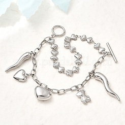 Двухрядные браслеты из нержавеющей стали 304 BJEW-G758-01P