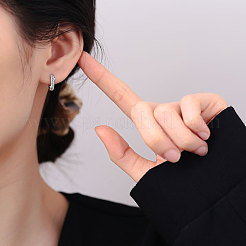 Латунные серьги-кольца из прозрачного кубического циркония&nbsp;FS-WG5E6AE-01