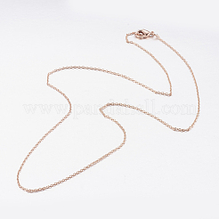 真鍮製チェーンネックレス  クロス/ローロチェーン  カニカン付き  ミックスカラー  17.7インチ（45cm）&nbsp;X-MAK-L009-03