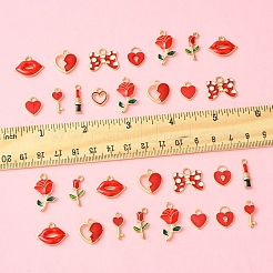40 шт. 10 стиля ко Дню святого Валентина сплав с эмалевыми подвесками ENAM-FS0002-39