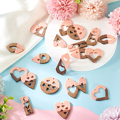 20 шт. подвески из смолы и ореха в двух стилях WOOD-TA0002-73A