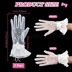 Gants en dentelle de polyester pour la mariée&nbsp;AJEW-WH0609-860