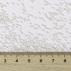 MIYUKIラウンドロカイユビーズ  日本製シードビーズ  （rr551)金箔裏地オパール  15/0  1.5mm  穴：0.7mm  約5555PCS /ボトル  10 G /ボトル&nbsp;SEED-JP0010-RR0551