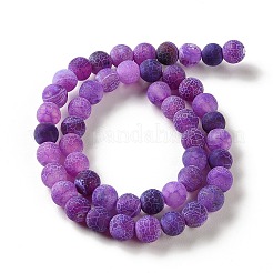Chapelets de perles en agate naturelle altérée mate&nbsp;G-F374-8mm-01