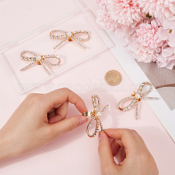 4 шт. украшение для обуви из сплава со стразами&nbsp;AJEW-GF0009-28KCG