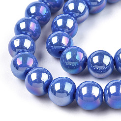 Chapelets de perles en verre opaque électrolytique&nbsp;GLAA-T032-P4mm-AB11