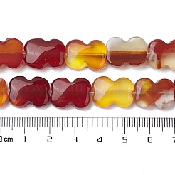 天然石赤瑪瑙ビーズ連売り  蝶結び  16~16.5x12.5~13x5~5.5mm  穴：1.4mm  約13個/連  8.46''（21.5センチメートル）&nbsp;G-K359-D01-01