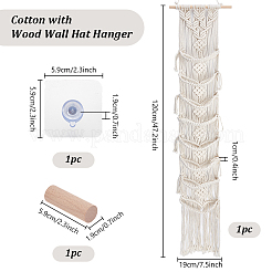 1шт хлопок с деревянной настенной вешалкой для шляп&nbsp;ODIS-PH0001-77