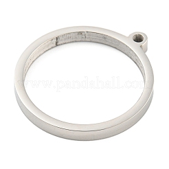 変色しない304ステンレススチールレーザーカットペンダント  リングチャーム  ステンレス鋼色  27.5x25x3mm  穴：2mm&nbsp;STAS-U009-06C-01
