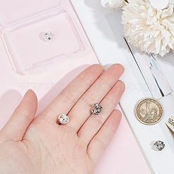 4 шт. 2 цвета 925 колпачка для бусин из стерлингового серебра&nbsp;STER-BC0002-34