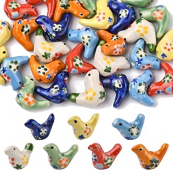 5 шт. фарфоровые бусины ручной работы с принтом&nbsp;PORC-YW0001-27A