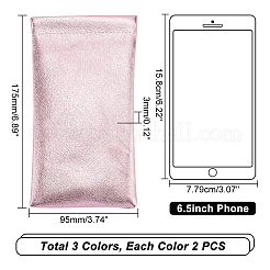 Ahademaker 6 шт. 3 цвета искусственная кожа скользящие футляры для очков&nbsp;AJEW-GA0005-32