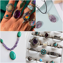 32 шт. 16 стиля кабошонов из натуральных и синтетических смешанных драгоценных камней&nbsp;G-SP0001-39