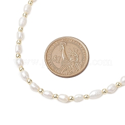 Колье из натурального культивированного пресноводного жемчуга с бисером NJEW-JN05058