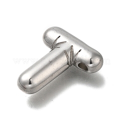 304ステンレスペンダント  レターチャーム  変色防止  文字t  21x19x5.5mm  穴：3.4x2mm&nbsp;STAS-S166-01P-20