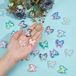 24шт 6 стиля УФ-покрытие непрозрачные акриловые бусины&nbsp;FIND-GO0004-08