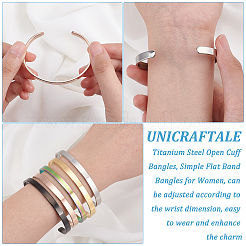 5 шт. двухцветные браслеты-манжеты из нержавеющей стали BJEW-UN0001-29