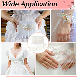 3 ярд органзы с отделкой из кружева с вышивкой из пластиковых жемчужин OCOR-MA0001-69
