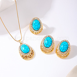 Овальные синтетические бирюзовые подвески FS-WGC1190-01