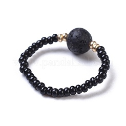 Natürliche Lavastein-Stretchringe&nbsp;RJEW-JR00255-01