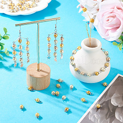 80 шт. 8-х цветные стеклянные перламутровые круглые подвески-соединители PALLOY-TA00262