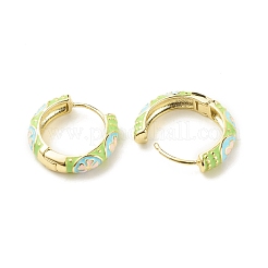 Серьги-кольца с цветочной эмалью&nbsp;LS-EJEW-G290-04G-A