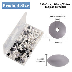 144 шт. 9 стильных рондельных бусины из пищевого экологически чистого силикона для счетов SIL-CA0003-16