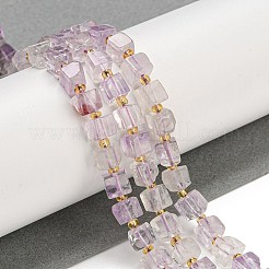天然石アメジストビーズ連売り  キューブ  シードビーズで  5~6x5~6x5~6mm  穴：1mm  約47個/連  15.12''（38.4センチメートル）&nbsp;G-G053-B13-01A