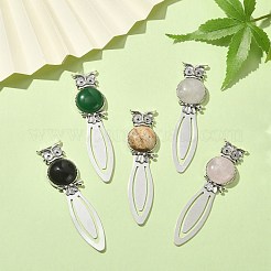 Зажимы для закладок из сплава в тибетском стиле сова AJEW-JK00234