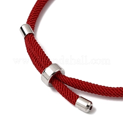 Fabrication de bracelets coulissants en cordon Milan rond en nylon&nbsp;BJEW-L722-01P-16