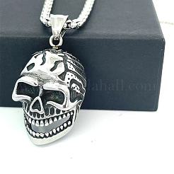 Кулон в виде черепа из нержавеющей стали 304 в стиле хип-хоп для мужчин.&nbsp;CH7437