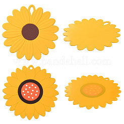 2 Stück Silikon-Topflappen in 2 Blumen-Stilen&nbsp;AJEW-GF0011-17A
