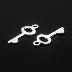 ステンレススチールチャーム201個  キー  銀  16x7x0.8mm  穴：1.2mm&nbsp;STAS-H436-57S