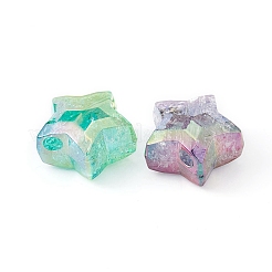 10шт 5 цвета УФ покрытие прозрачные кракле акриловые бусины OACR-YW0001-57