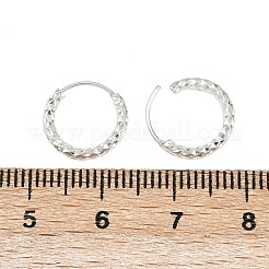 Orecchini a cerchio strutturati in ottone&nbsp;EJEW-F378-03A-S