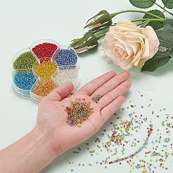 7 цвет стеклянных круглых бусин&nbsp;SEED-YW0001-24A-01