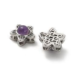 Латунные многорядные звенья из натурального аметиста&nbsp;KK-D366-01P-B