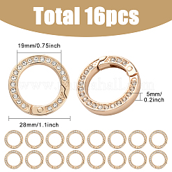 16 шт. Кольца пружинные со стразами из сплава&nbsp;FIND-SP0004-52D