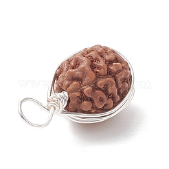 Pendenti avvolti in filo di rame rudraksha naturale&nbsp;PALLOY-JF02066-01