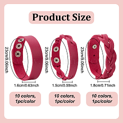 30шт 30-цветный браслет из плетеного шнура из искусственной кожи BJEW-AN0001-85