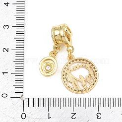 Pendentifs en laiton avec micro pavé de zircone cubique transparent pour la fête des mères&nbsp;KK-H268-06G-01