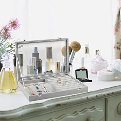 Прямоугольные бархатные коробки для презентаций ювелирных изделий VBOX-WH0014-02