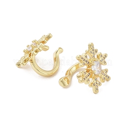 Покрытие стойки латунь микро-паве зажимное кольцо из циркония&nbsp;EJEW-C081-05G