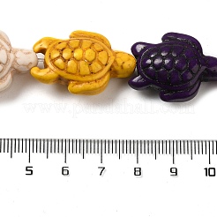 Окрашенные синтетические бирюзовые бусы нити G-G024-01