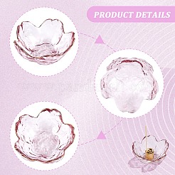 Plat à tremper en verre sakura&nbsp;AJEW-CN0004-76A