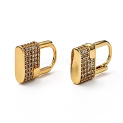 Серьги-кольца Huggie из латуни с прозрачным фианитом и прозрачным фианитом EJEW-H121-17G