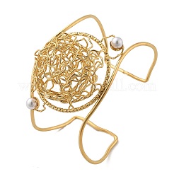 Браслеты-манжеты из нержавеющей стали 304 для женщин&nbsp;BJEW-Z091-04G-01