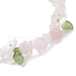 Bracelets extensibles en perles de quartz rose naturel pour femmes&nbsp;BJEW-JB12311-02
