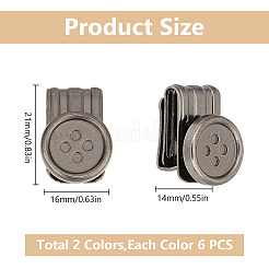 12 шт. 2-х цветные кнопки из сплава и железа DIY-DC0002-67